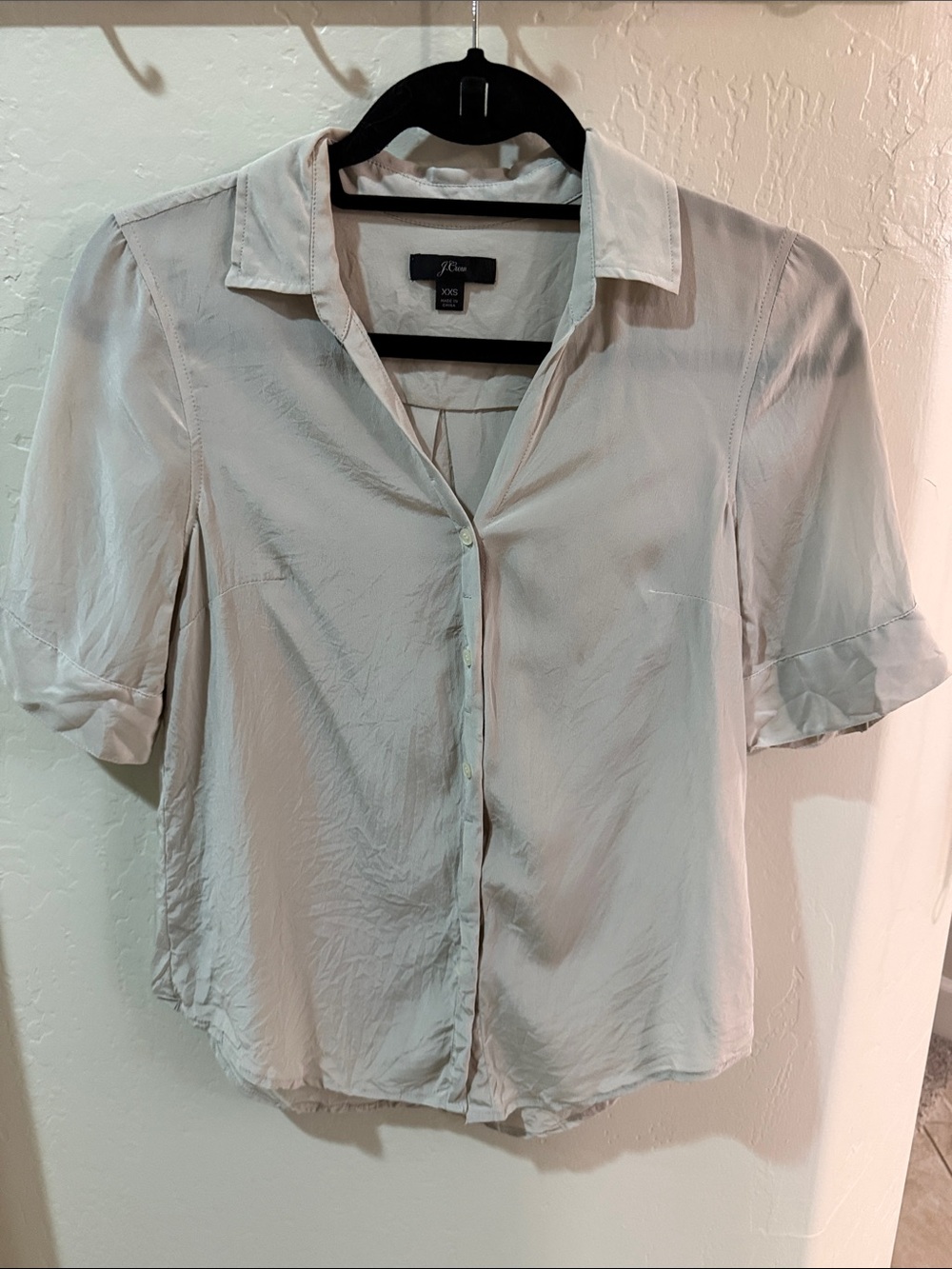 J. Crew Light Gray Short-Sleeve Button-Down Shirt